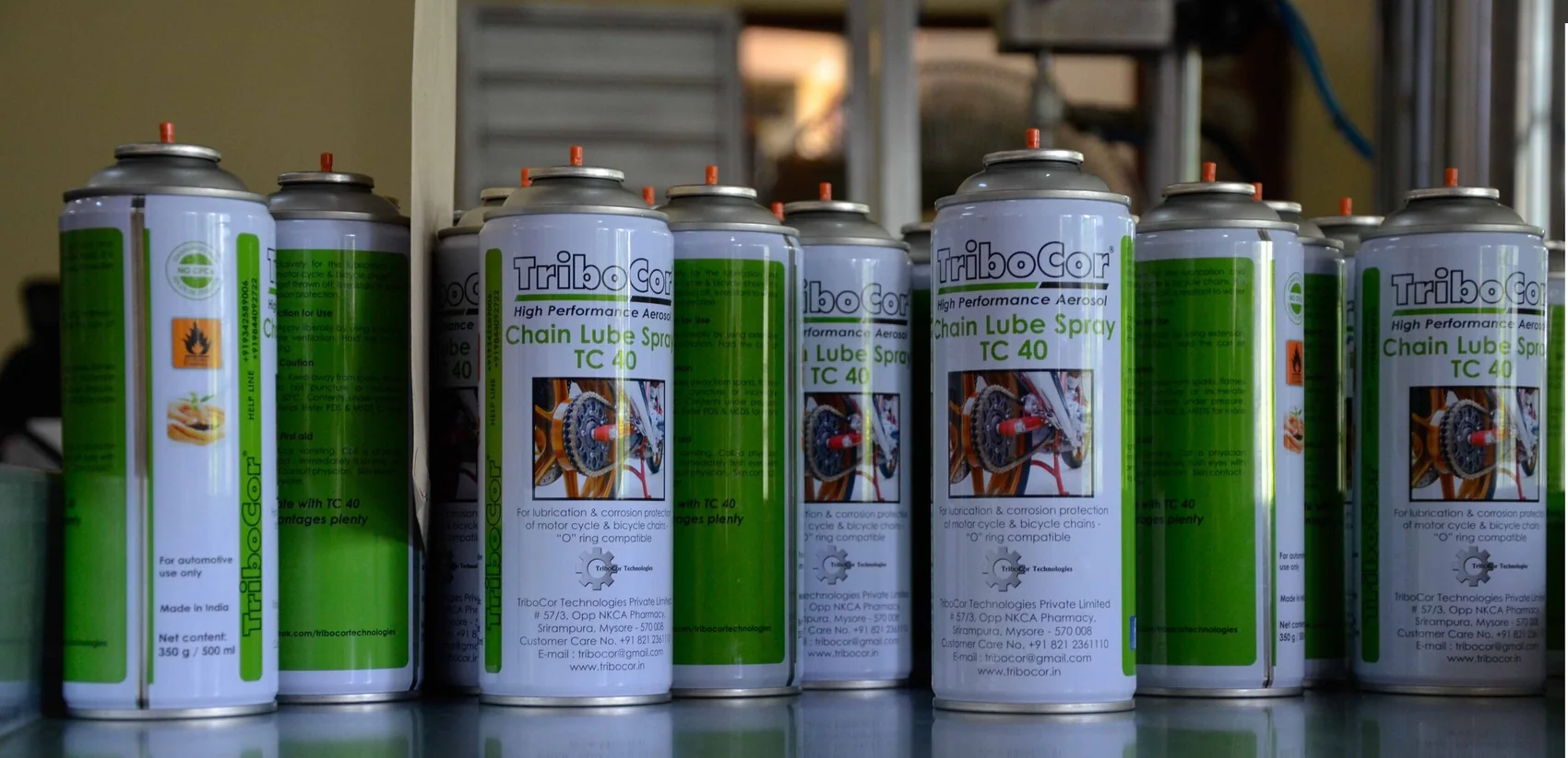 TriboCor aerosols on the production line in Mysore